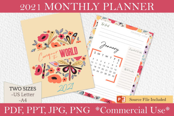 2021 Monthly Planner Printables Floral: Integrating Custom Assets into Digital and Physical Workflows