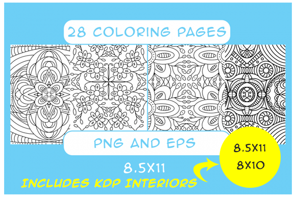 28 Pattern Coloring Pages KDP Interior Guide