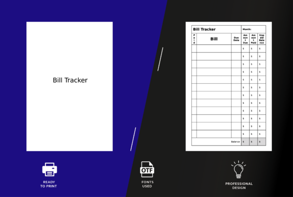 Bills Tracker KDP Interior: Organize Finances Simply