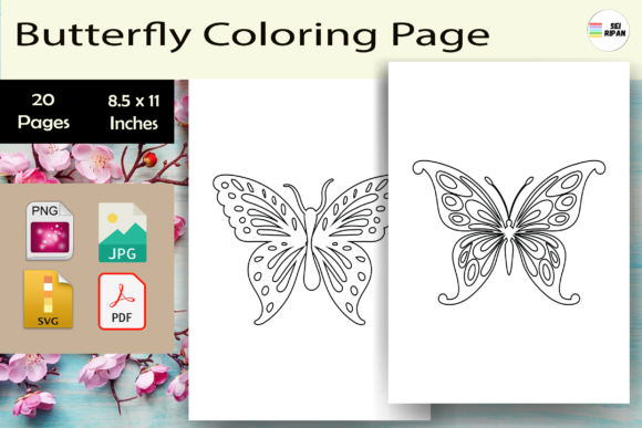 Butterfly Coloring Page for Teens-KDP Assets