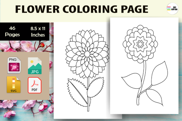 Flower Coloring Page for Kids-KDP: A Creator's Asset