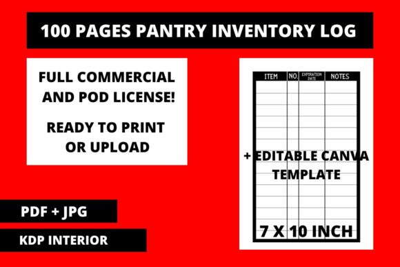 Pantry Inventory Log with Canva Template: Streamlining Organization and KDP Publishing