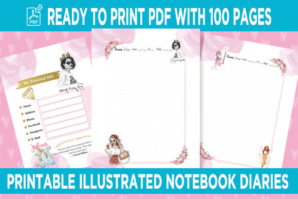 Planner Notebook Interior Illustrations for KDP