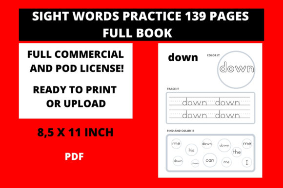 Sight Words Practice Full Book: A Ready-to-Upload KDP Interior for Publishers and Educators