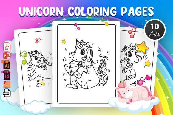 Unicorn Coloring Pages 2 - KDP Interior: A Complete Resource for Self-Publishers